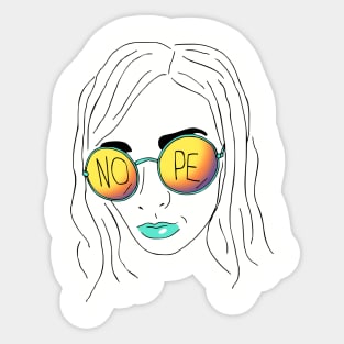 nope - minimal portrait Sticker